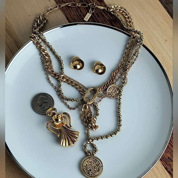 Jewelry Dish Bundle Of 4 Gold Tone Modern Minimalist - Picture 3 of 6